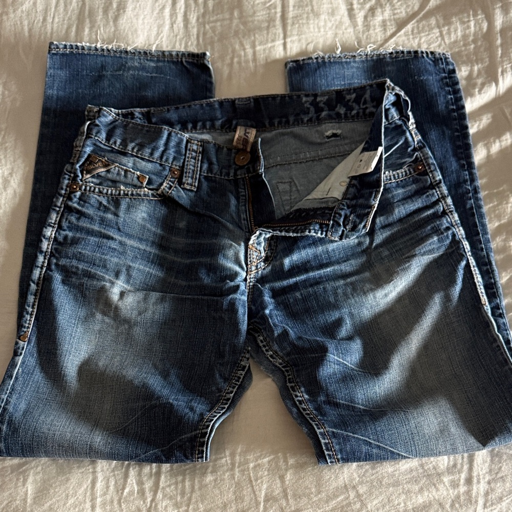 Vintage Silver Jeans Men's Classic Straight Blue Denim